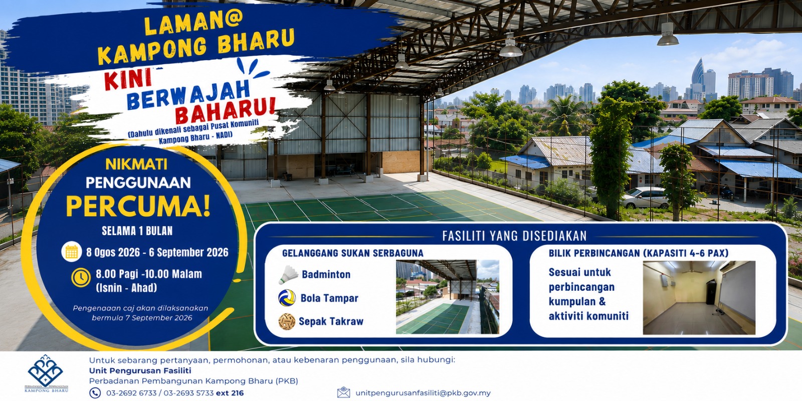 landscape HEBAHAN POSTER PROMOSI PENGGUNAAN PERCUMA LAMAN@KAMPONG BHARU banner